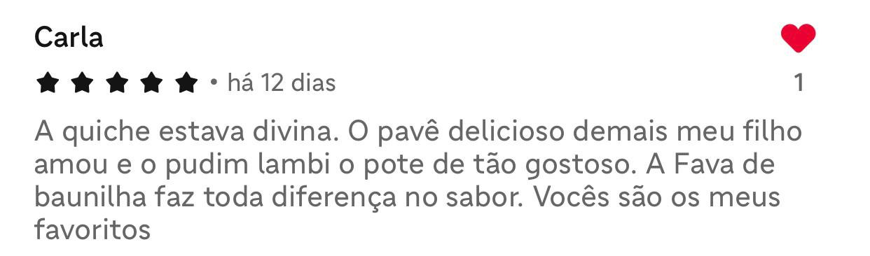 Avaliação real de cliente da Sablée no iFood 4